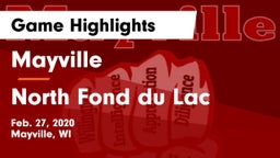Mayville  vs North Fond du Lac  Game Highlights - Feb. 27, 2020