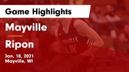 Mayville  vs Ripon  Game Highlights - Jan. 18, 2021