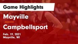 Mayville  vs Campbellsport  Game Highlights - Feb. 19, 2021