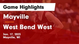 Mayville  vs West Bend West  Game Highlights - Jan. 17, 2023