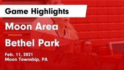 Moon Area  vs Bethel Park  Game Highlights - Feb. 11, 2021