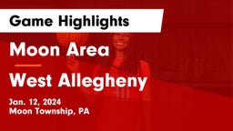 Moon Area  vs West Allegheny  Game Highlights - Jan. 12, 2024