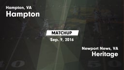 Matchup: Hampton  vs. Heritage  2016
