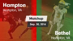 Matchup: Hampton  vs. Bethel  2016