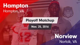 Matchup: Hampton  vs. Norview  2016