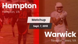 Matchup: Hampton  vs. Warwick  2018