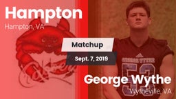 Matchup: Hampton  vs. George Wythe  2019