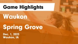 Waukon  vs Spring Grove  Game Highlights - Dec. 1, 2023