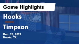 Hooks  vs Timpson  Game Highlights - Dec. 28, 2023