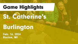 St. Catherine's  vs Burlington  Game Highlights - Feb. 16, 2024
