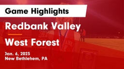 Redbank Valley  vs West Forest Game Highlights - Jan. 6, 2023