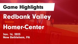 Redbank Valley  vs Homer-Center  Game Highlights - Jan. 16, 2023