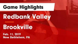 Redbank Valley  vs Brookville  Game Highlights - Feb. 11, 2019