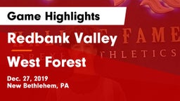 Redbank Valley  vs West Forest  Game Highlights - Dec. 27, 2019