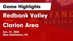 Redbank Valley  vs Clarion Area  Game Highlights - Jan. 31, 2020
