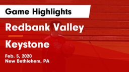 Redbank Valley  vs Keystone Game Highlights - Feb. 5, 2020