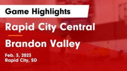 Rapid City Central  vs Brandon Valley  Game Highlights - Feb. 3, 2023