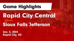 Rapid City Central  vs Sioux Falls Jefferson  Game Highlights - Jan. 5, 2024