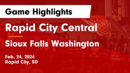 Rapid City Central  vs Sioux Falls Washington  Game Highlights - Feb. 24, 2024