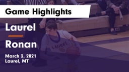 Laurel  vs Ronan  Game Highlights - March 3, 2021