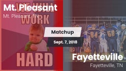 Matchup: Mt. Pleasant High vs. Fayetteville  2018