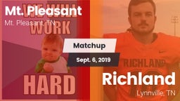 Matchup: Mt. Pleasant High vs. Richland  2019
