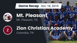 Recap: Mt. Pleasant  vs. Zion Christian Academy  2019