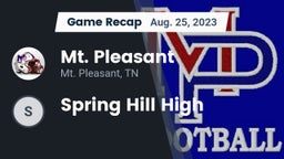 Recap: Mt. Pleasant  vs. Spring Hill High 2023