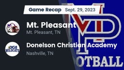 Recap: Mt. Pleasant  vs. Donelson Christian Academy  2023