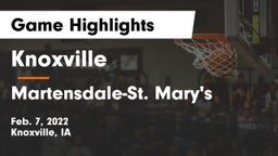 Knoxville  vs Martensdale-St. Mary's  Game Highlights - Feb. 7, 2022