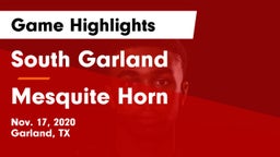 South Garland  vs Mesquite Horn Game Highlights - Nov. 17, 2020