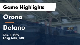 Orono  vs Delano  Game Highlights - Jan. 8, 2022