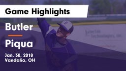 Butler  vs Piqua  Game Highlights - Jan. 30, 2018