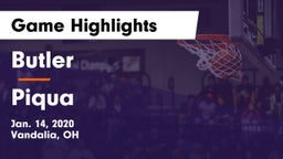 Butler  vs Piqua  Game Highlights - Jan. 14, 2020