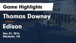 Thomas Downey  vs Edison  Game Highlights - Dec 01, 2016