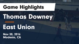 Thomas Downey  vs East Union  Game Highlights - Nov 30, 2016