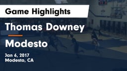 Thomas Downey  vs Modesto  Game Highlights - Jan 6, 2017