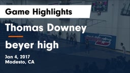 Thomas Downey  vs beyer high Game Highlights - Jan 4, 2017