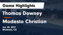 Thomas Downey  vs Modesto Christian  Game Highlights - Jan 20, 2017