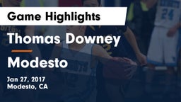 Thomas Downey  vs Modesto  Game Highlights - Jan 27, 2017