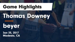Thomas Downey  vs beyer Game Highlights - Jan 25, 2017
