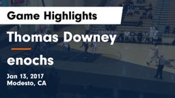 Thomas Downey  vs enochs Game Highlights - Jan 13, 2017