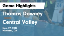 Thomas Downey  vs Central Valley  Game Highlights - Nov. 29, 2017