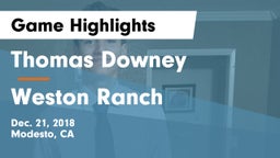 Thomas Downey  vs Weston Ranch  Game Highlights - Dec. 21, 2018
