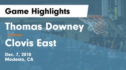 Thomas Downey  vs Clovis East  Game Highlights - Dec. 7, 2018