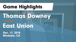 Thomas Downey  vs East Union  Game Highlights - Dec. 17, 2018