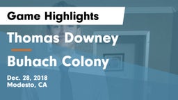 Thomas Downey  vs Buhach Colony  Game Highlights - Dec. 28, 2018