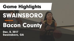 SWAINSBORO  vs Bacon County Game Highlights - Dec. 8, 2017