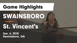SWAINSBORO  vs St. Vincent's Game Highlights - Jan. 6, 2018