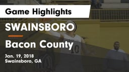 SWAINSBORO  vs Bacon County Game Highlights - Jan. 19, 2018